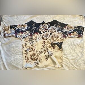 White House Black Market Silk Floral Top